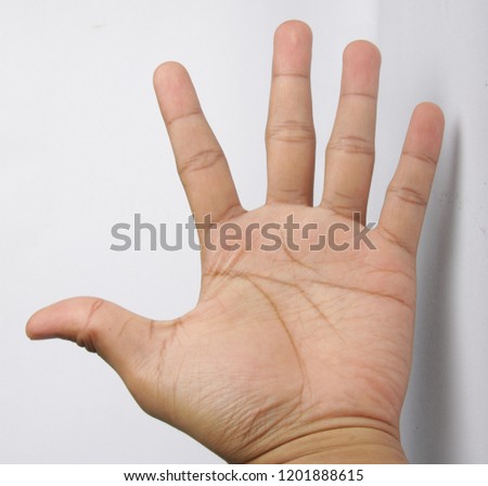 Men's hand isolated on white background 