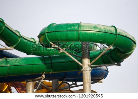 Slides in the outdoor water Park
