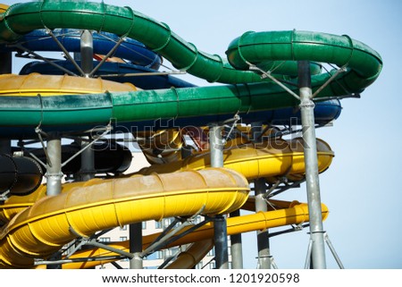 Slides in the outdoor water Park
