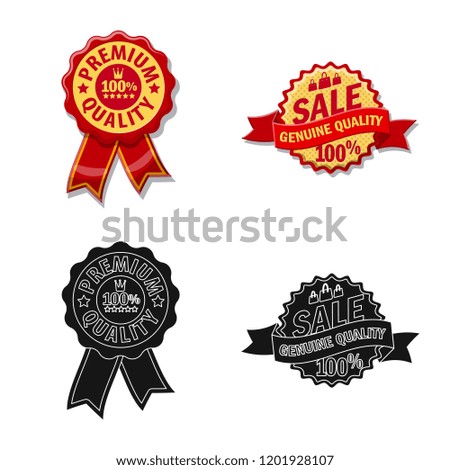 Vector design of emblem and badge logo. Set of emblem and sticker vector icon for stock.