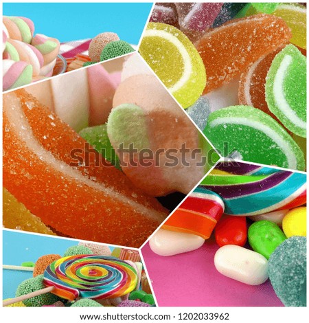 Candy Sweet Lolly Sugary Collage Photo