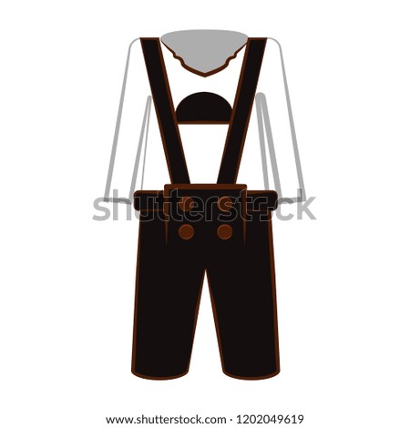 Isolated traditional oktoberfest clothes for men. Vector illustration design