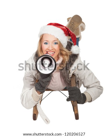 woman with christmas cap