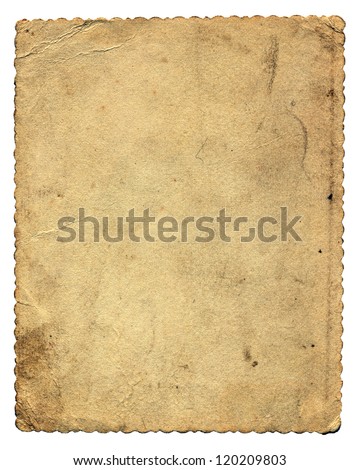 old paper page isolated on the white background