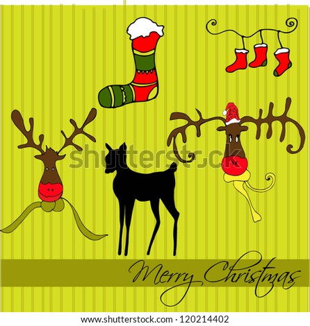 hand drawn style Christmas background  - vector illustration