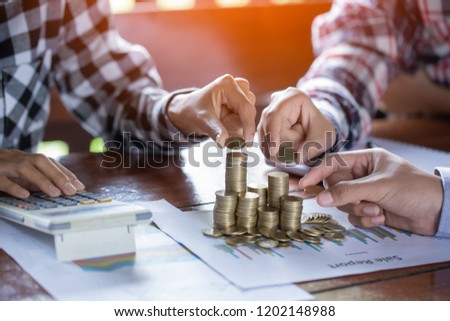 Hand put coin to money, Business idea