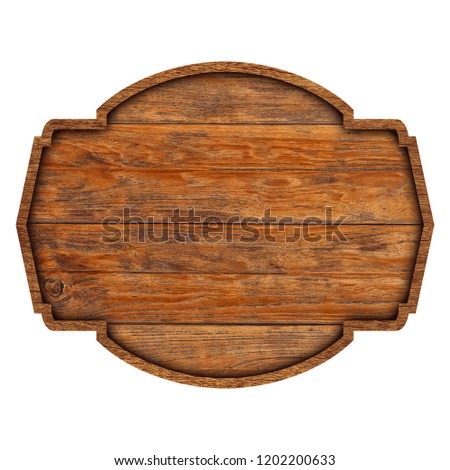 Wooden sign boards isolated on white background with objects clipping path for design work