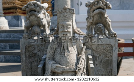 statues of chinese lions in thailand. Religion and symbols of the Thailand