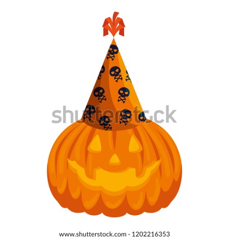 happy halloween pumpkin with party hat