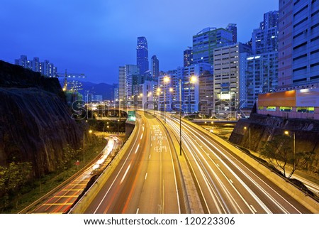 Traffic in Hong Kong downtown