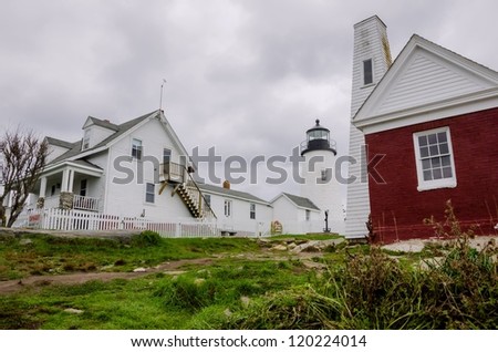 Pemaquid Point Lighthouse on a Cloudy Day
