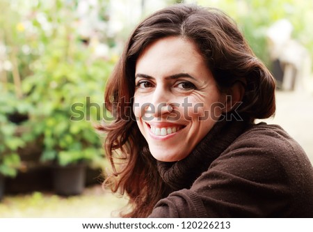 Portrait of beautiful 35 years old woman Royalty-Free Stock Photo #120226213