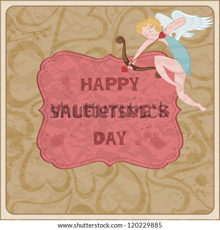 ValentineÃ?Â´s Day card with Cupid