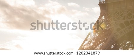 Part of Eiffel Tower Paris Sunset Header/Banner