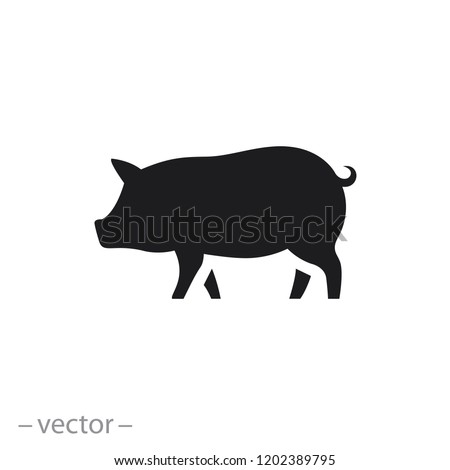 pig icon, piggy silhouette isolated on white background - editable vector illustration eps10 Royalty-Free Stock Photo #1202389795