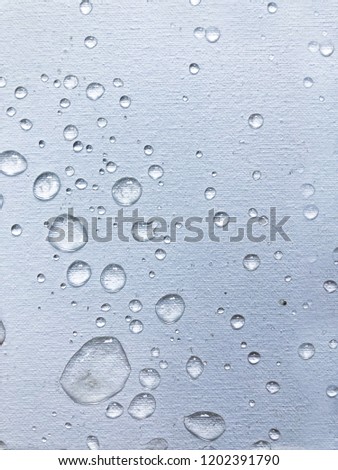 Transparent water drops with shadows on white background 