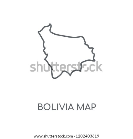 Bolivia map linear icon. Bolivia map concept stroke symbol design. Thin graphic elements vector illustration, outline pattern on a white background, eps 10.