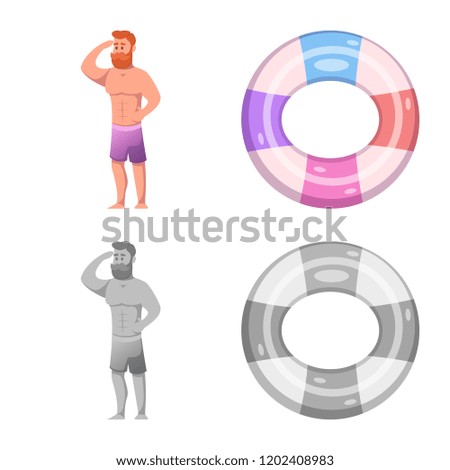 Vector illustration of pool and swimming logo. Set of pool and activity stock vector illustration.