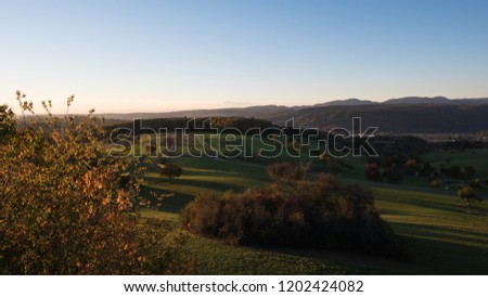 Landscape in the evening red southern Germany