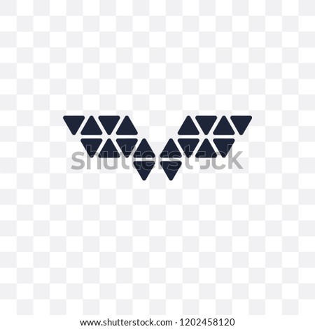 Polygonal wings transparent icon. Polygonal wings symbol design from Geometry collection. Simple element vector illustration on transparent background.