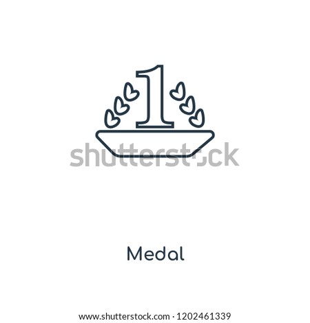 Medal concept line icon. Linear Medal concept outline symbol design. This simple element illustration can be used for web and mobile UI/UX.