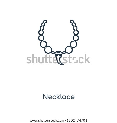 Necklace concept line icon. Linear Necklace concept outline symbol design. This simple element illustration can be used for web and mobile UI/UX.