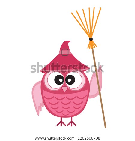Cute Pink Owl for Halloween