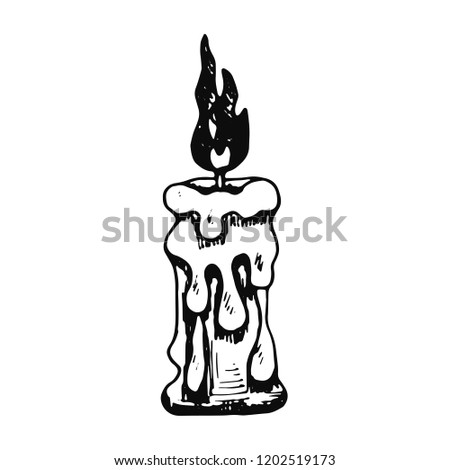 candle sketch icon. isolated.