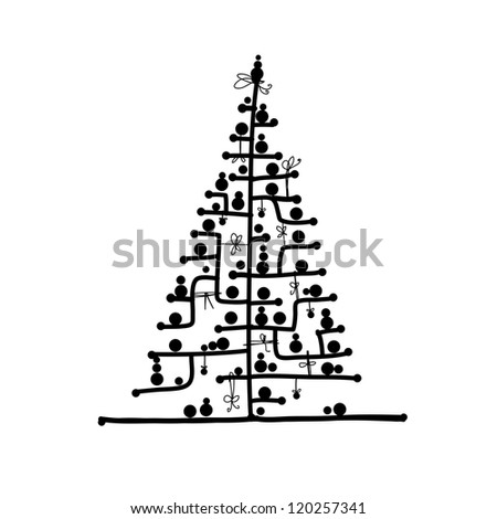 Abstract christmas tree for your design