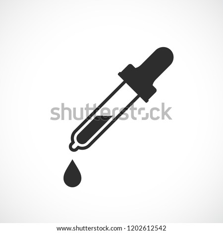Dropper vector flat pictogram illustration isolated on white background Royalty-Free Stock Photo #1202612542