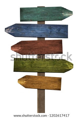 sign direction decision paths directions decide colorful
