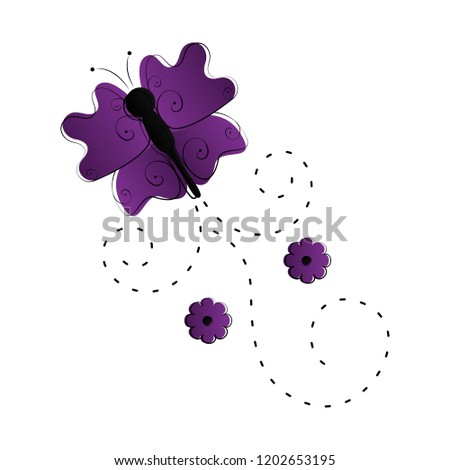 Cute butterfly flying icon. Vector illustration design