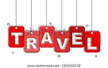 red flat line tag travel