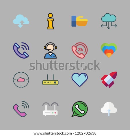 support icon set. vector set about heart, phone call, hand shake and customer service icons set.