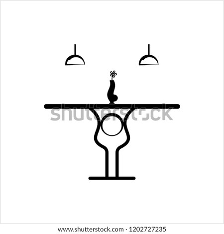 Dinner Table Icon, Dinner Table Vector Art Illustration
