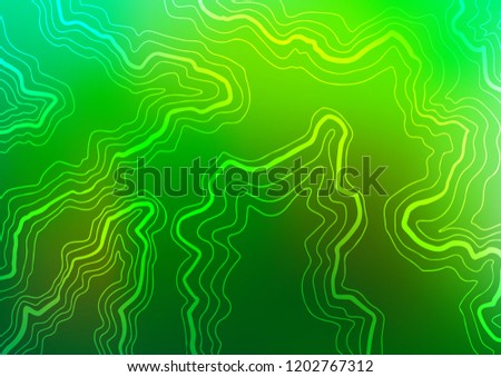 Light Green vector pattern with lines, ovals. Shining crooked illustration in marble style. A completely new template for your business design.