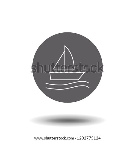 Boat flat icon. Single high quality outline symbol of water for web design or mobile app. Thin line signs of swimming for design logo, visit card, etc.