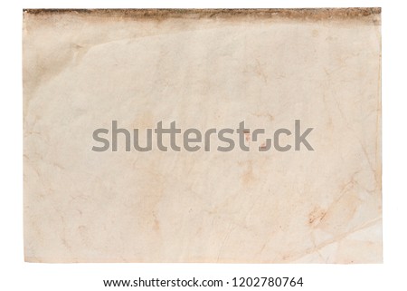 Imitation of antique paper with the effect of aging and stains, spread on two pages, without text and inscription, free space