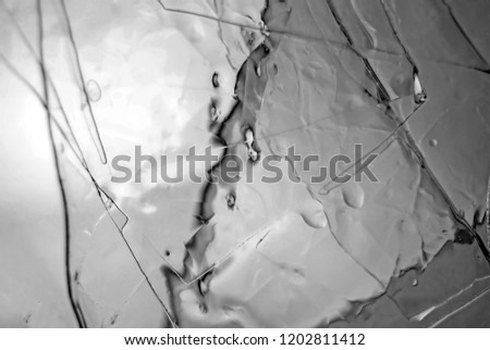 Transparent gelatine sheets close up, black and white photography. Abstract food texture details.