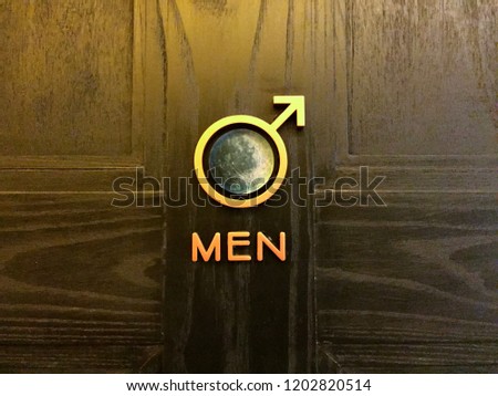 Icon of men in front of toilet room