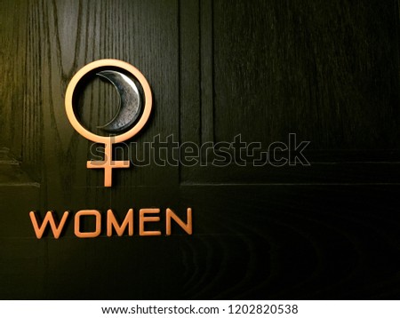 Icon of women in front of toilet room