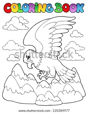 Coloring book bird image 2 - vector illustration.