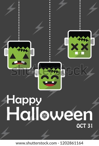 Happy Halloween day design background. Cute cartoon character. Halloween theme Vector holiday, can be used as a greeting card, poster, print or banner, Ghost Halloween. vector illustration.