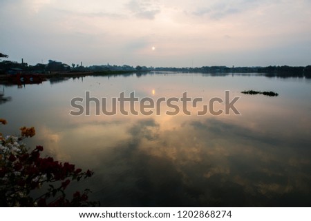 Sunrise at Kwan Phayao lake, Thailand.