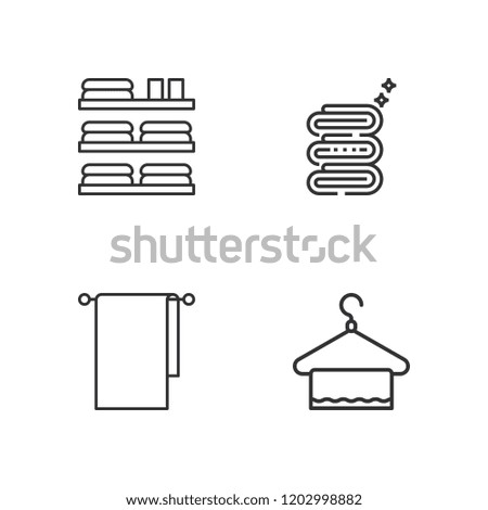 Collection of 4 antibacterial outline icons include icons such as towel