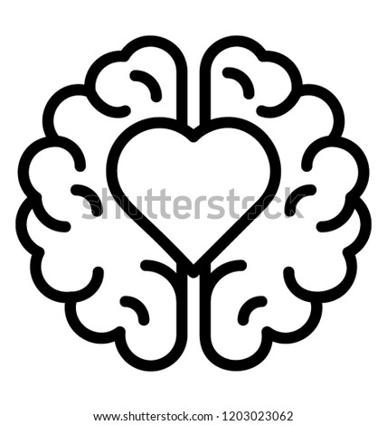 Heart with brainstorming depicting wise mind icon
