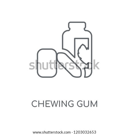 Chewing gum linear icon. Chewing gum concept stroke symbol design. Thin graphic elements vector illustration, outline pattern on a white background, eps 10.