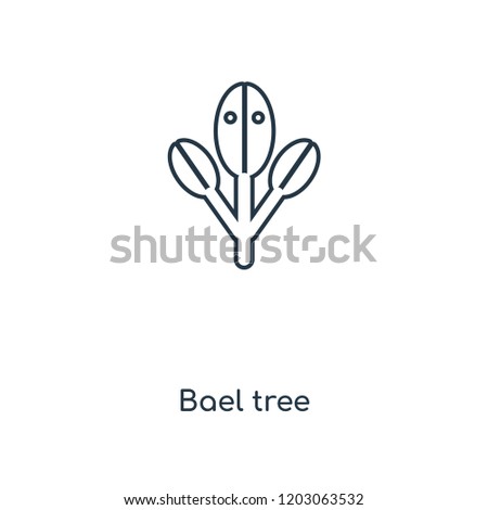 Bael tree concept line icon. Linear Bael tree concept outline symbol design. This simple element illustration can be used for web and mobile UI/UX.