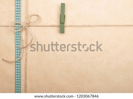 Background with ribbon and twine