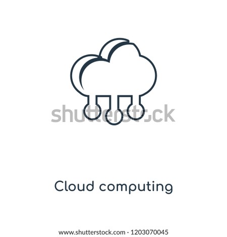 Cloud computing concept line icon. Linear Cloud computing concept outline symbol design. This simple element illustration can be used for web and mobile UI/UX.